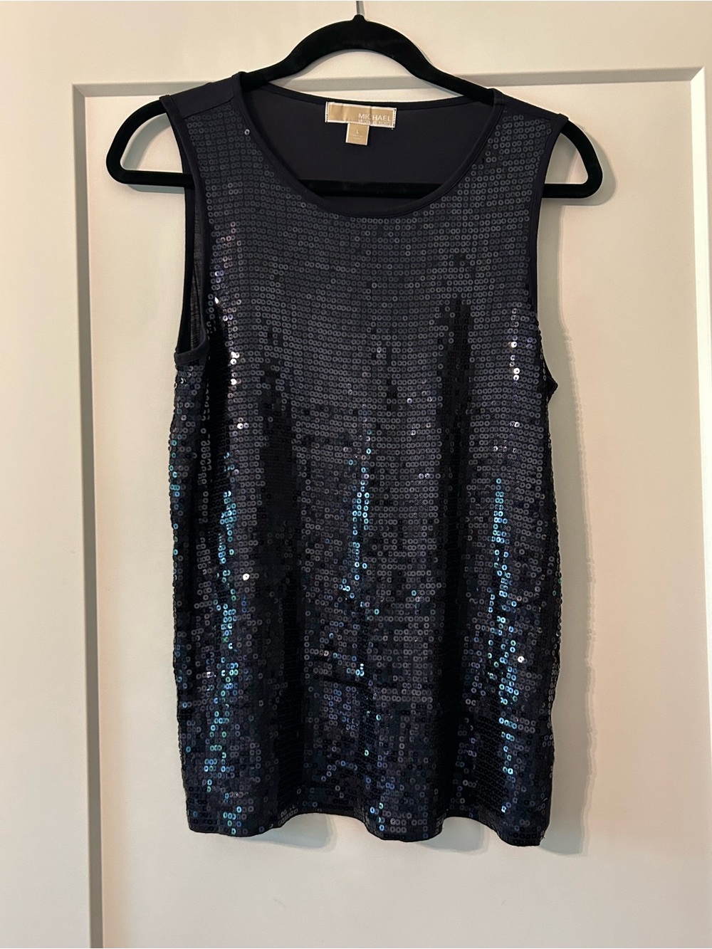 Michael Kors Navy Sequin Sleeveless Camisole